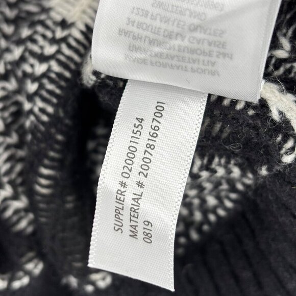 Ralph Lauren Fringe Sweater Size M Black White Buffalo Plaid Wool Blend - Picture 11 of 11